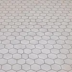 White hexagon floor tile sample